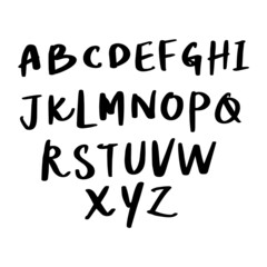 Capital letters A to Z alphabet handwriting vector illustration.