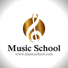 Logo musique école magasin clé de sol
