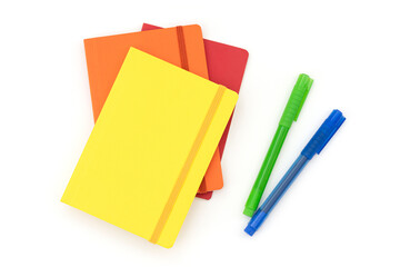Colorful notepads on the white background.