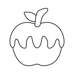 sweet caramel in apple line style icon