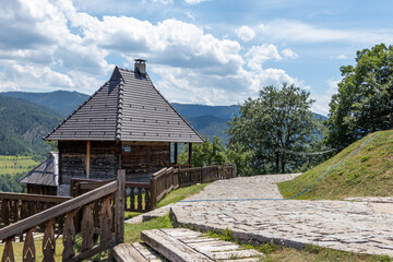 Mokra Gora, Serbia - July 15, 2020: Mecavnik of Drvengrad village on Mokra Gora mountain, Serbia.