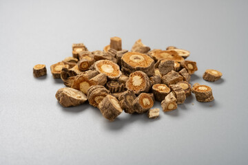side view herb medicine FangFeng or Saposhnikoviae Radix or Divaricate Saposhnikovia