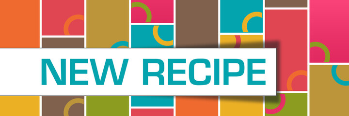New Recipe Colorful Boxes Rings Horizontal Background Text 