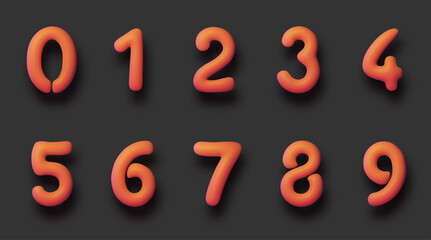 Set of isolated orange balloon numbers.