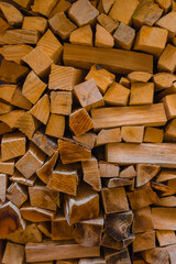 Stacked firewood, lots of wood for the fireplace