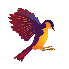 Vector illustration of flying tit
