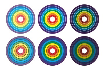 rainbow dart target of seven colors
