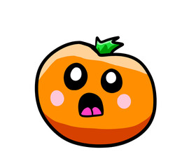 Cartoon Stylized Shocked Orange Emoticon