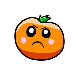 Cartoon Stylized Angry Orange Emoticon