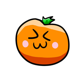 Cartoon Stylized Adorable Orange Emoticon