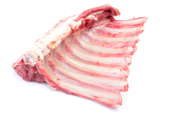 Lamb ribs on a white background