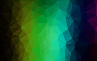 Dark Multicolor, Rainbow vector triangle mosaic template.