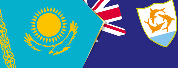 Kazakhstan and Anguilla flags, two vector flags.