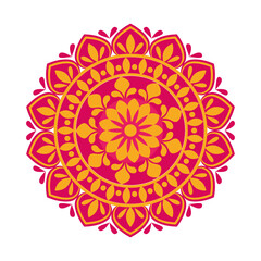 navratri mandala with red color decoration hindu icon