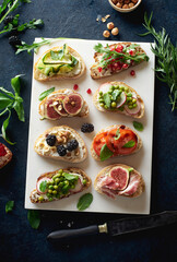 A set of various toasts