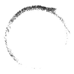 Black color of grunge textured in circle or round shape on white  background