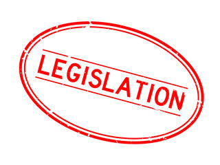 Grunge red legislation word oval rubber seal stamp on white background