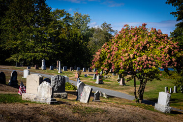 Old cemetery in fall