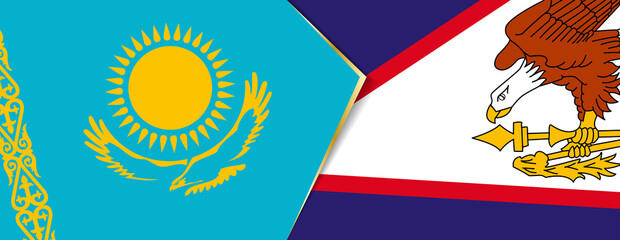 Kazakhstan and American Samoa flags, two vector flags.