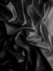 Obraz premium Beautiful elegant dark silver grey or black satin silk luxury cloth fabric texture, abstract background design.