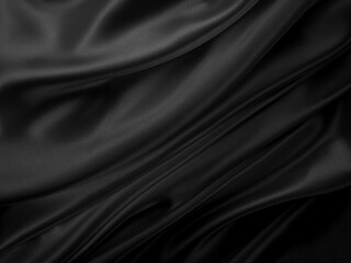 Obraz premium Beautiful elegant dark silver grey or black satin silk luxury cloth fabric texture, abstract background design.
