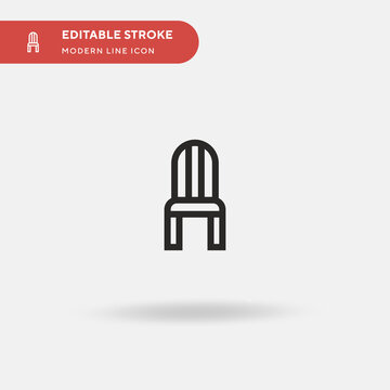 Chair Simple vector icon. Illustration symbol design template for web mobile UI element. Perfect color modern pictogram on editable stroke. Chair icons for your business project