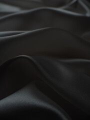 Fototapeta premium Beautiful elegant dark silver grey or black satin silk luxury cloth fabric texture, abstract background design.