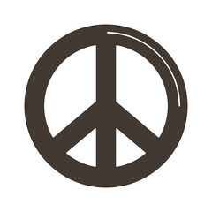 peace symbol silhouette style icon