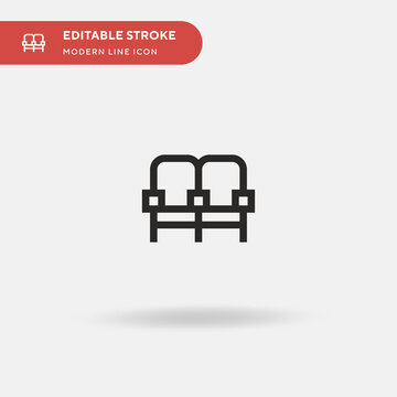 Armchairs Simple vector icon. Illustration symbol design template for web mobile UI element. Perfect color modern pictogram on editable stroke. Armchairs icons for your business project