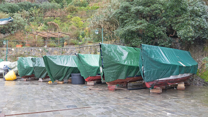 Boats Under Tarp