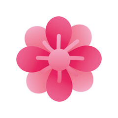 pink flower silhouette style icon