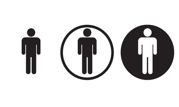 human people person man icon symbol sign vector black white