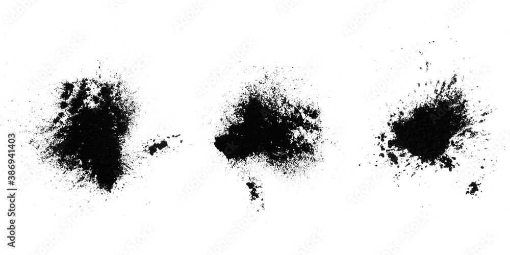 Aufkleber set of black splashes with splashes isolated on white background