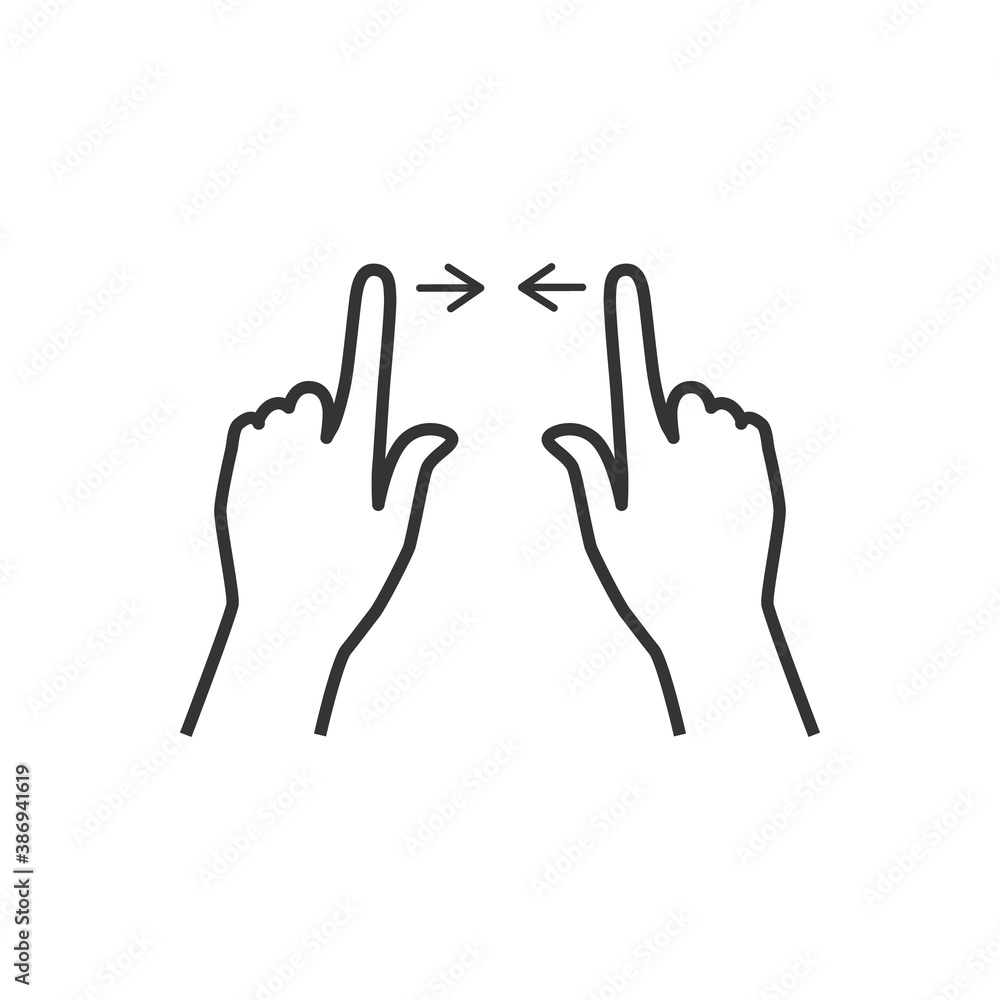 Poster gesture icon isolated on white background touch, click, hand pointer, cursor. finger pointer, zoom i