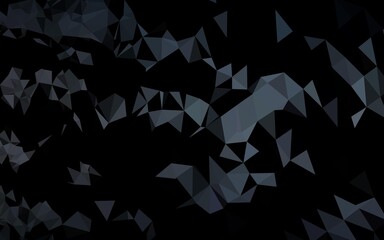 Dark Black vector polygon abstract background.