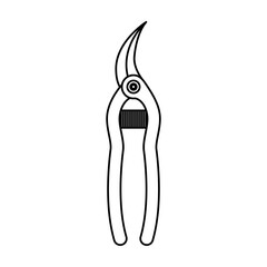 scissors gardening tool line style icon