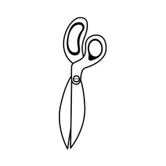 scissors gardening tool line style icon