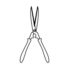 scissors gardening tool line style icon