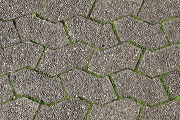 Pflasterstein Muster Unkraut in den Fugen