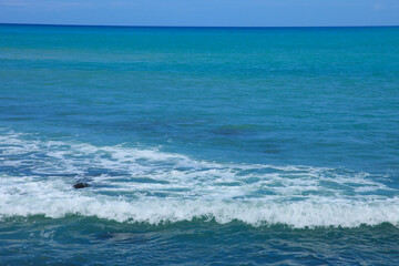 水平線と波打ち際