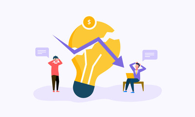 Business Idea failed. People failed. Business failure. Bad Idea.