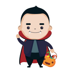 happy halloween cute kid disguise dracula character