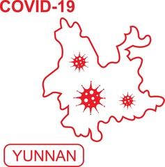 Map of Yunnan labeled 
