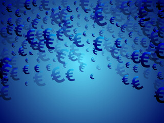 Euro blue icons scatter currency vector 
