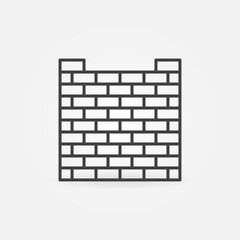 Brick Fence linear vector concept icon or logo element