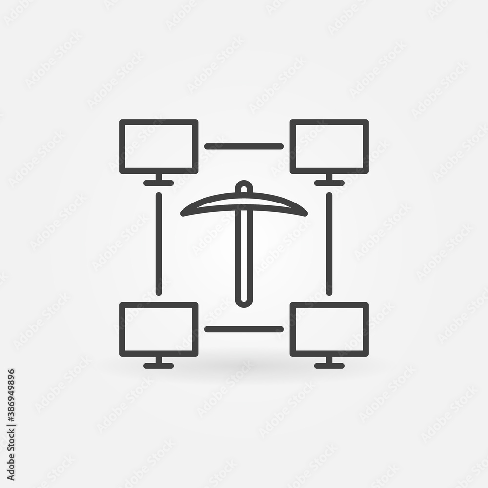 Poster computer science and data mining vector thin line concept icon or design element