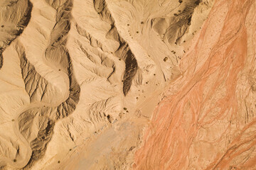 Dryness land with erosion terrain, geomorphology background.