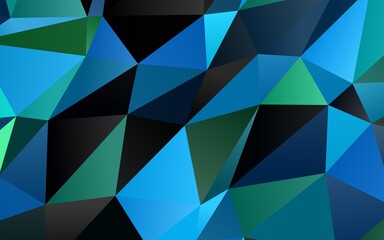 Fototapeta premium Light Blue, Green vector triangle mosaic texture.