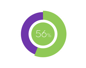 56% Percentage, 56 Percentage Circle diagram infographic