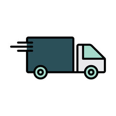 Delivery Truck Icon Color Vector Design Template Illustration